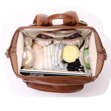 LuxeTote Vegan Leather Diaper Backpack
